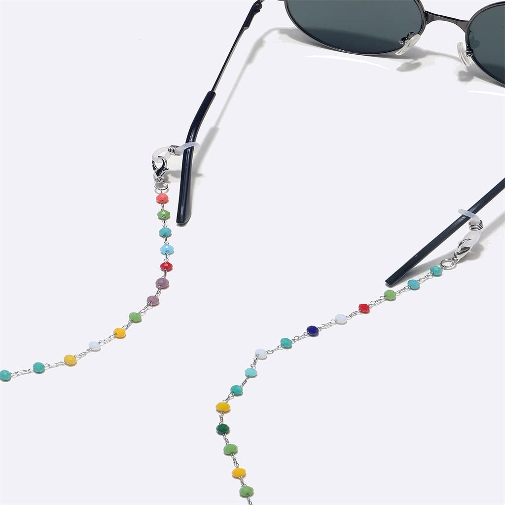 Zweiteiliges Set Brillenkette Edelstahl Kristall Farbe Brillenseil (D Talla ?nica)