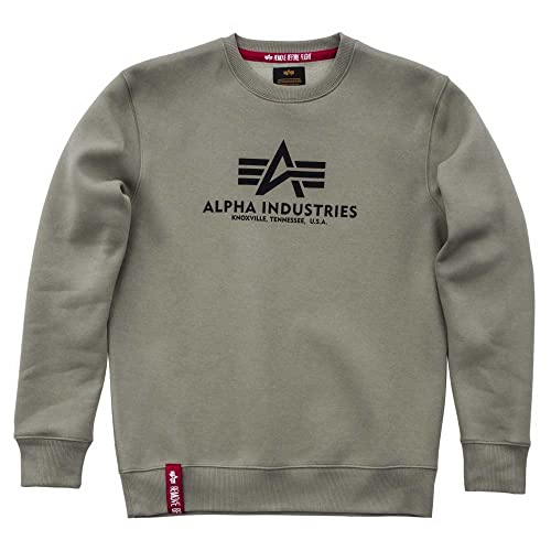 Alpha Industries Herren Basic Pullover Sweatshirt, Olive, M