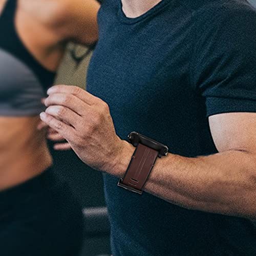 Abanen Quick Easy Fit 22Mm Leather Watch Bands For Fenix 6 / Fenix 5, Genuine Leather With Silicone Sweatproof Wrist Strap For Garmin Fenix 6 Pro/Sapphire,Approach S62/S60,Instinct,Quatix 6/5 thumb #6