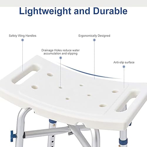 Chaise de douche réglable et tabouret robuste pour senior
