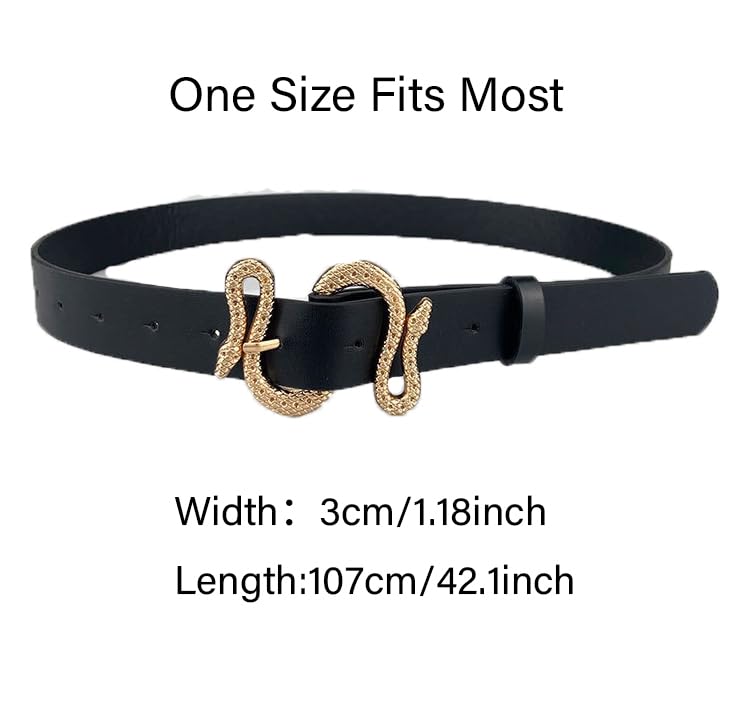 COTIM COYIN Women's Fashion Leather Belts with Snake Buckle Design2