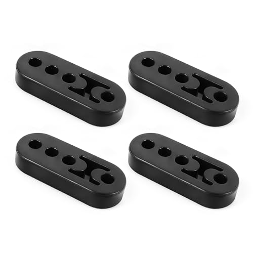 Wuyaoyao 4PCS Car Rubber Exhaust Hanger 0.47 4 Holes Adjustable Muffler Hanger Exhaust Insulator Bushing Shock Absorber Bracket Universal High-Density Tailpipe Damping Hanger