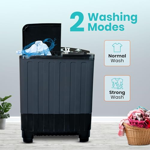 Image of Power Guard 7.5Kg Semi Automatic Top Loading Washing Machine (PG75WM-BKGY-OP-IK,Black Grey)