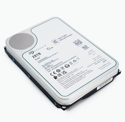 Image of Seagate Exos 28TB Internal Hard Drive HDD - 3.5 in CMR SATA 6Gb /s, 7200 RPM, 512MB Cache, 2.5M MTBF - ST28000NM000C (Renewed)
