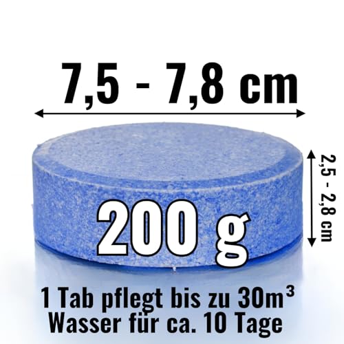GlobaClean Chlor Multitabs 5 in 1-200g Chlortabletten für Pool - 1kg Blau - 5-Phasen Wirkung für sichere und saubere Poolpflege - Made in Europe - für kristallklares und hygienisches Poolwasser – Bild 4