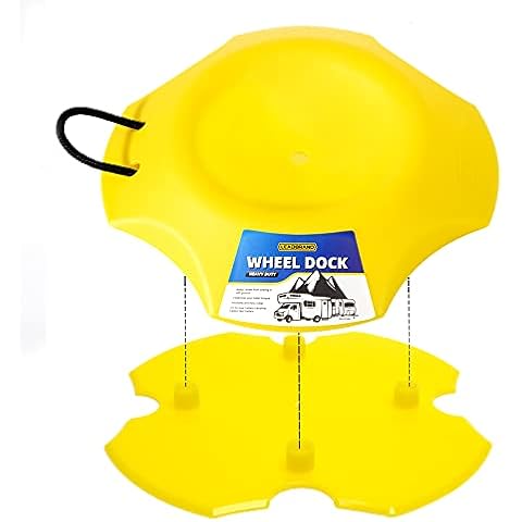 LEADBRAND Wheel Dock with Reinforced Flat Bottom Plate, Detachable Design, Improve Stability, Helps Prevent Your Jack from Sinking into Soft Foundations Like Mud, Sand,Dirt, Gravel, (Wheel Dock) Cover