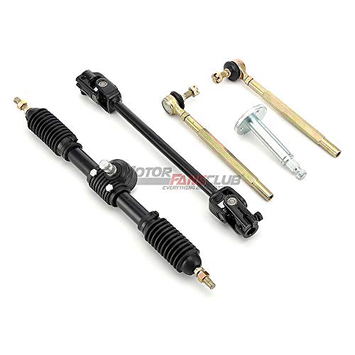 MotorFansClub 110cc Go Kart Steering Wheel Parts 443mm Tie Rod Rack Adjustable Shaft Kit Fit for Compatible With 110cc Go Kart