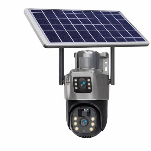 Image of JB Supar Dual Lens Solar Powered PTZ Outdoor CCTV Camera | 360 View | Color Night Vision | Motion Detection | Two Way Audio | 4G SIM-Based Camera with Mobile App V380 Pro (New Dual Lens Solar)