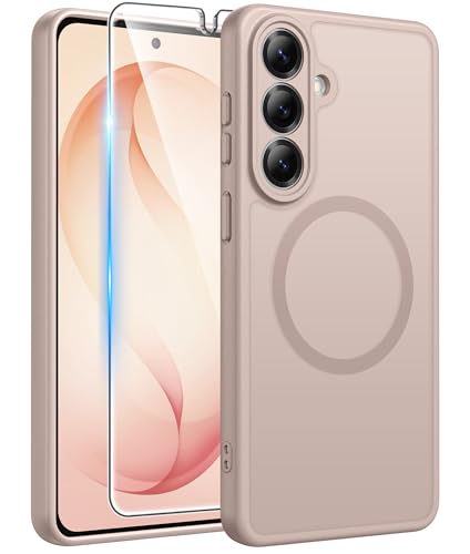 Image of FNTCASE for Samsung Galaxy S26+ Plus Case: [Fit for Magsafe] [Full Camera Protection + Screen Protector] Translucent Matte Military Grade - Shockproof Protective Phone Cover for S26 Plus - Desert Gold