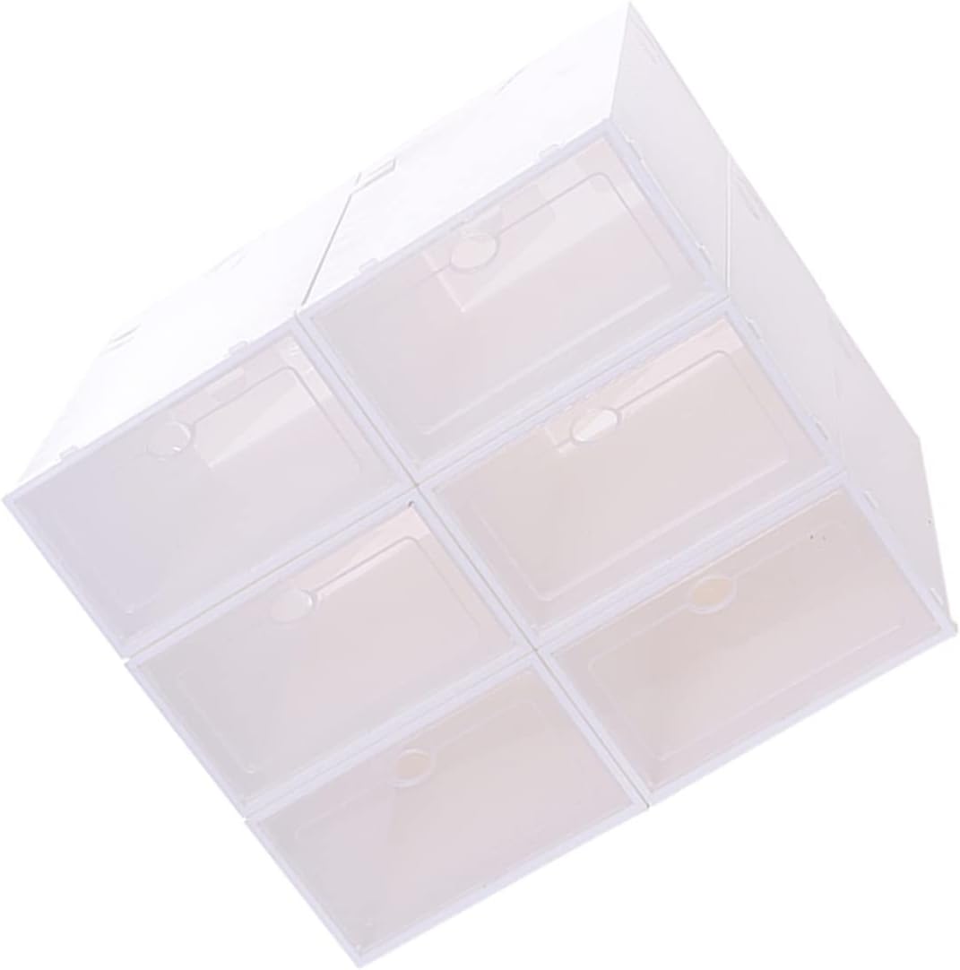 Zerodeko 6pcs Organize Your Shoes Thickened Plastic Shoe Boxes Storage Bin for Home Dorm