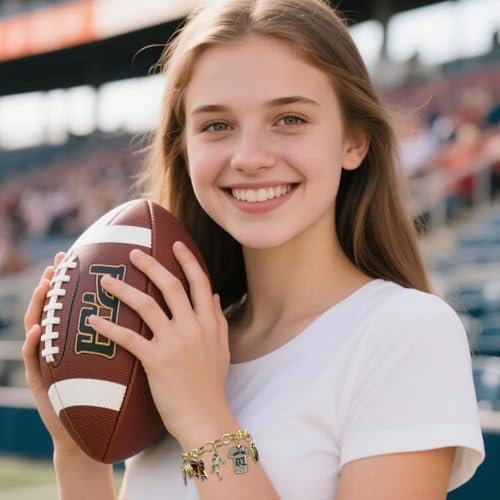 Madison Tyler Football Bracelet for Women | Sport Gold Plated Adjustable Chain Bracelet | Game Day Jersey Go Team Shoes Goalkeeper Helmets Charm Bracelet Jewelry for Fans3