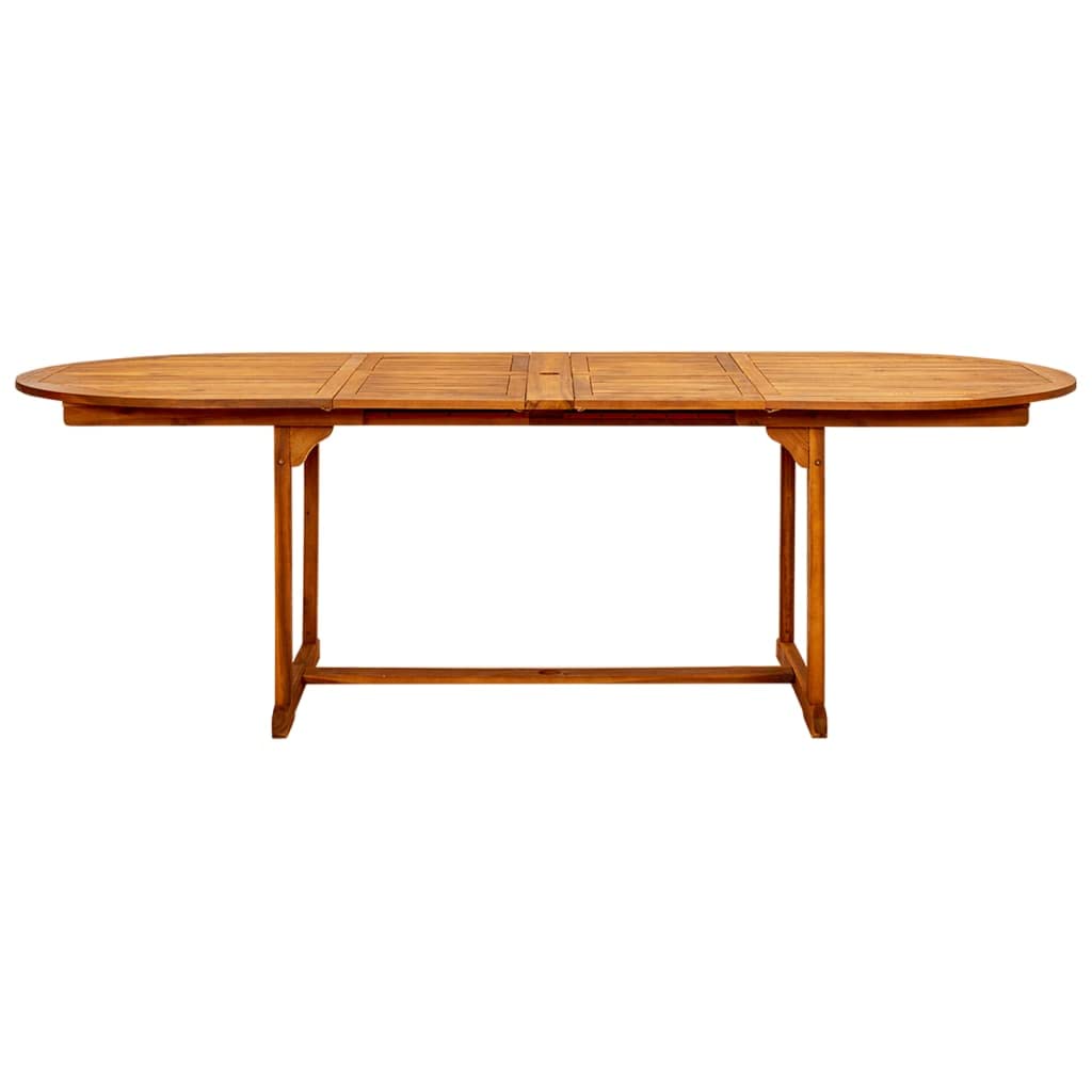 Tavolo da giardino in legno di acacia massiccio, allungabile (160-240) x 100 x 75 cm, superficie trattata ad olio, resistente alle intemperie, durevole, per esterni