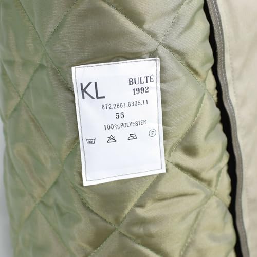 Echter niederländischer Armee-Mantel, Khaki, langer Offiziers-Trenchcoat mit Futter, khaki, Einheitsgröße