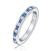 Algopix Similar Product 18 - Blue White Alternating Stackable CZ