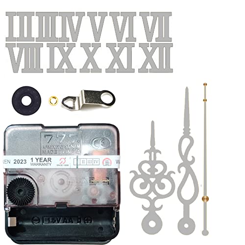 Image of 12 Pcs Arabic Mirrored Acrylic Numerals Movement Machine 22mm for Wood Resin Marble Clock Fancy Needles Pack 1 (Silver D3)