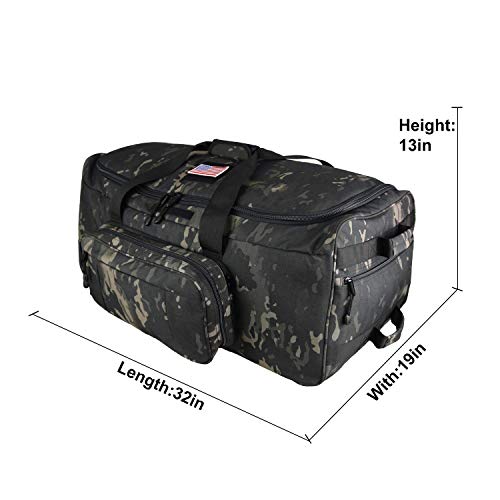 Rolling Loadout Luggage Bag with Wheels,Hockey Bag, Duffle Bag With Rollers,124L X-Large Heavy Duty Oversized Storage Bag,Tactical Wheeled Deployment Trolley Camping Bag