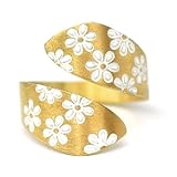 Bijoux fabriqués à Berlin Generisch Bague enroulée en forme de marguerite, argent 925 plaqué or