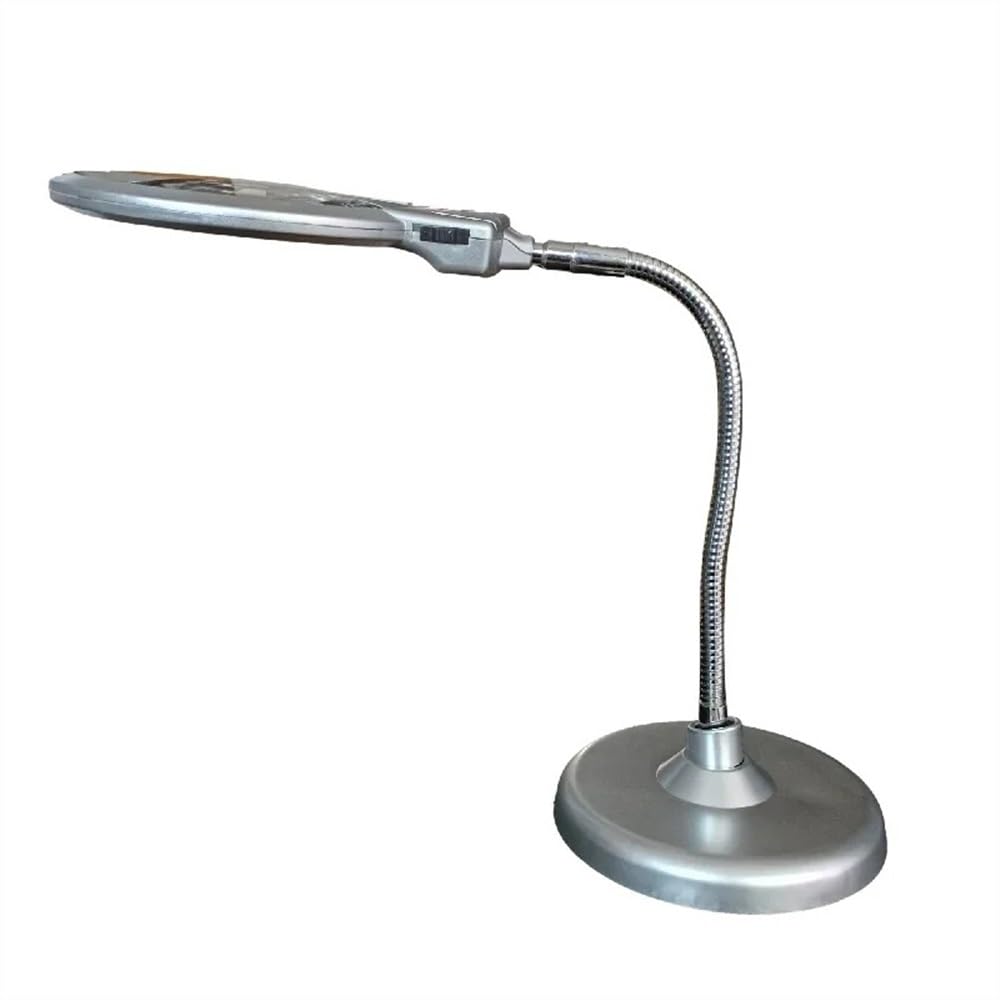 Accessori per microscopio da laboratorio Lente d'ingrandimento illuminata da 125 mm con lente grande 2X 5X Lente d'ingrandimento da scrivania con tubo in metallo leggero a LED Lampada da tavolo Lente