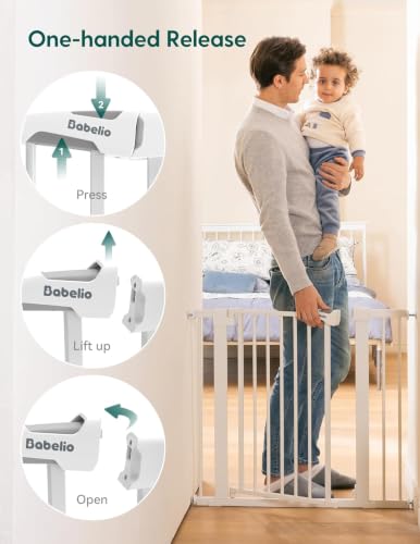 Image of Babelio Pressure Mounted Baby Gate for Stairs, 29-48 inch Wide Dog Gate,2 Pack