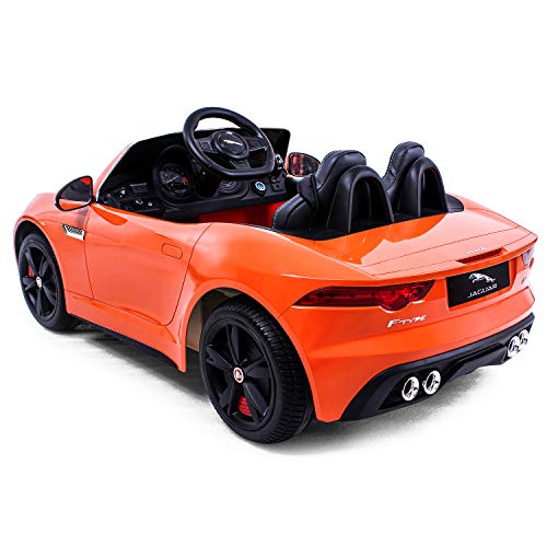 Jaguar Authorized Jaguar F-TYPE 12V Luxury Kids Ride On Car Battery Powered MP3 LED Door Open Kids Vehicle With Remote Control, Orange