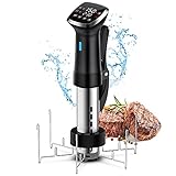 Sous Vide Precision Cooker, With Folding Stainless Steel Rack, Accurate Temperature Digital Timer, Ultra-quiet, 1300 Watts for Steak, Meat, Chicken and etc
