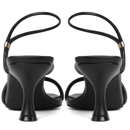 Image of Mostrin Womens Sandals Strappy Heels for Women Ankle Strap Lace Up Heels Square Open Toe Heels Tie Up Stiletto High Heeled Sandals for Prom, Party, Daily Wear