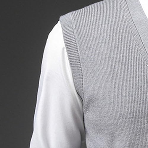 Men's V-Neck Knitted Sweater Vest Casual Knit Button Male Cardigan Vests Winter Slim Fit Knits Sleeveless Sweaters3