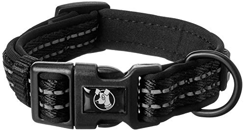 Alcott Adventure Reflective Dog Collar, Black Small