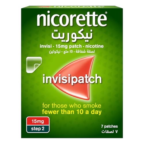 Nicorette Invisipatch 15mg Nicotine Replacement Therapy Patch for Smoking Cessation and Craving Relief Over 16 Hours Suitable for Light Smokers 7 Patches