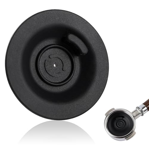 Lyeteung 54mm Discos de Limpieza de Silicona, Disco de Limpieza de Retrolavado Espresso con Agujero, Almohadilla de Limpieza de Mango de Cafetera, Compatible con Sage, Negro