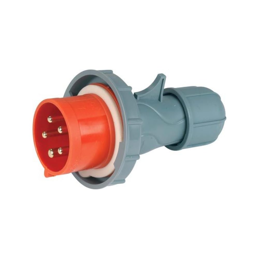 Spina industriale 380V, 3P+N+T, 63A, IP67, rosso - Rosi 1009162