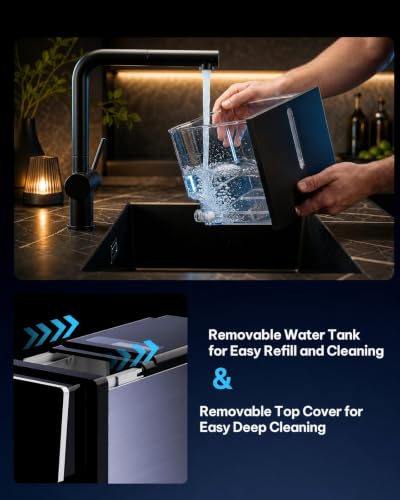 Image of Silonn Countertop Nugget Ice Maker, Self-Dispensing Ice Machine with Auto Drop Ice, Self-Cleaning, 40 lbs /24H Soft Chewable Ice for Home, Kitchen and Parties