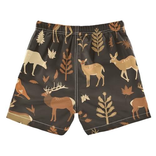 Animals Brown Design Athletic Short Teens Stretch Swim Shorts Quick Dry Lined Beach Hawaii Vacation 2T2