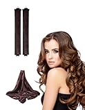 No Heat Curling Rod with Scarf, Velvet Hair Curlers to Sleep in Overnight Curls with Hook Blowout Rods Headband with Silk Scarf Curl Styling Kit for Long Medium Short Hair (2 coffee+Scarf, count)