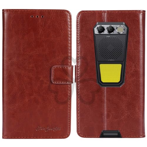 TienJueShi �u���E�� �r�W�l�X ���g�� �ω��� �X�^���h ���z TPU Silicone �V���R�[�� ���U�[ ���� Case Cover FOSSiBOT F106 Pro 6.58 inch �J�[�h���[ �J�o�[ �P�[�X �|�[�` �蒠�^