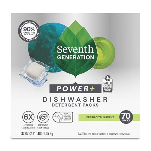 Seventh Generation Power+ Dishwasher Detergent Packs - 70 Count