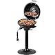 CUSIMAX Elektrogrill Standgrill mit Deckel und Standfuß, Regulierbare Temperatur und Fettauffangschale, 1600W Elektrischer Barbecue-Grill für Außennutzung, Balkon & Garten, Leichte Reinigung