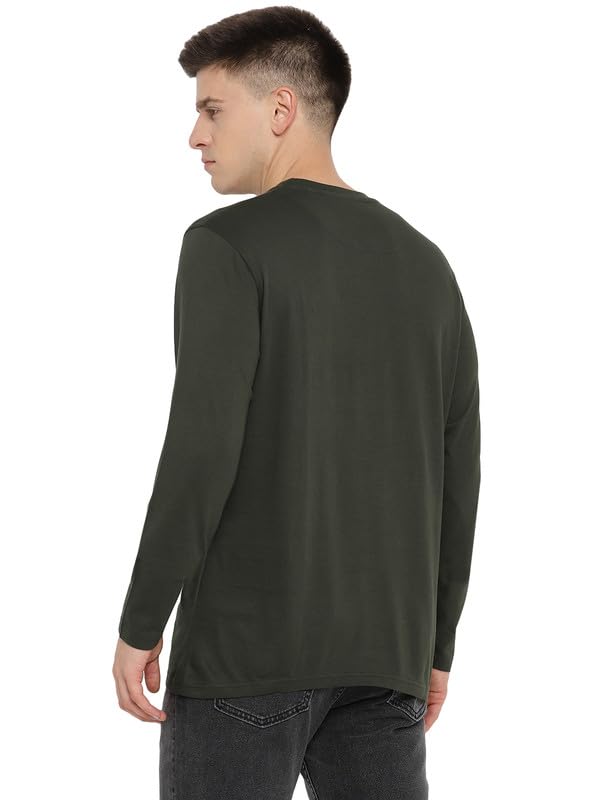 Image of AMERICAN CREW 100% Supima Cotton Round Neck Full Sleeve T-Shirt for Men