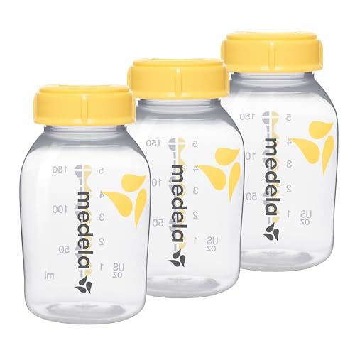Medela Packung mit 3 Flaschen à 150 ml. Spezielle Stillflaschen. Geeignet für die Fütterung des Babys mit Muttermilch, BPA-frei.