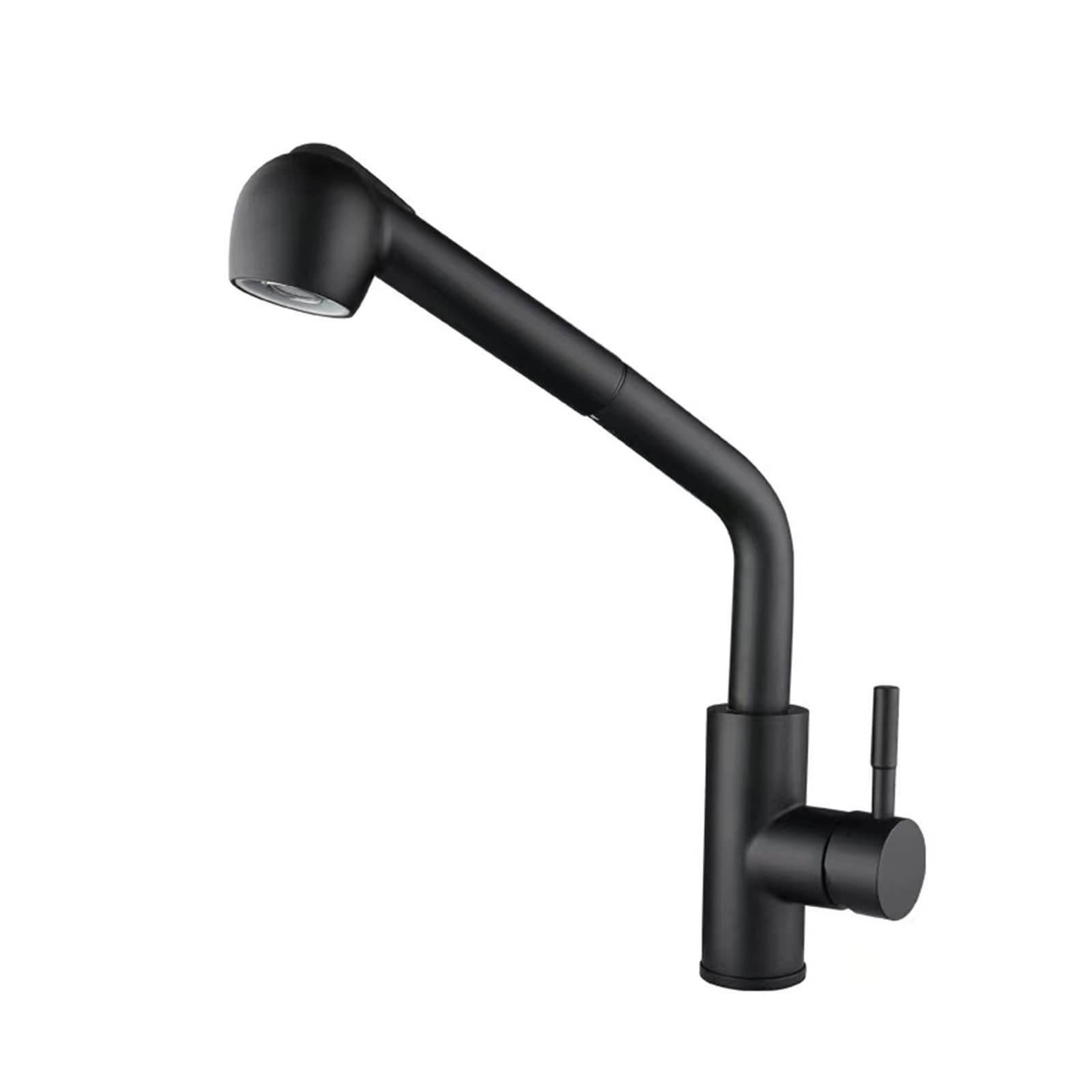 Robinet d'évier en acier brossé 304 noir mat avec douchette extractible pour cuisine moderne