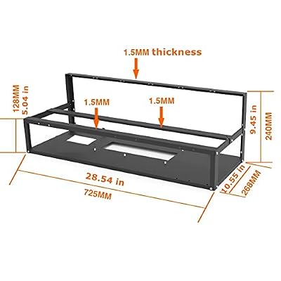 Mining Rig Frame - 6/8/12 GPU Steel Open Air Mining Computer Frame Rig Case for Cryptocoin Currency Bitcoin ETH ETC ZEC Mining Accessories Tool Fan & GPU Not Included