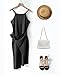 NOLLSOM Women Casual Sleeveless Striped Tank Midi Dresses Halter Neck Ruched Bodycon DressesTie Waist T Shirt Summer Dress (Medium, Solid Black)