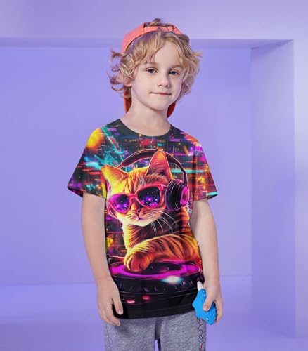 Idgreatim Boys T-Shirts Cool 3D Graphic Short Sleeve Tee Shirt 4-14 Years2