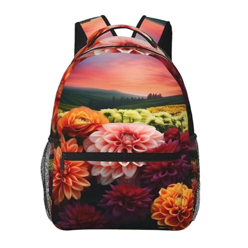 Sac à dos voyage ordinateur portable 15.6 léger et imperméable à fleurs
