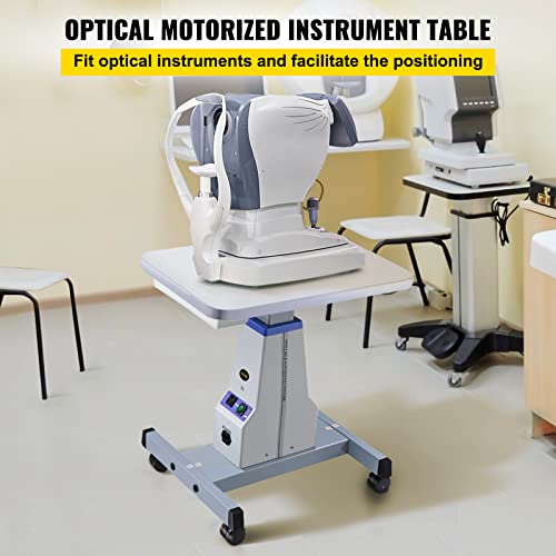 VEVOR Motorized Instrument Table Professional Medical Cart Dental Cart Adjustable Optical Eyeglass Motorized Instrument Work Table for 2 Instruments (A16 22.8"x15.7")
