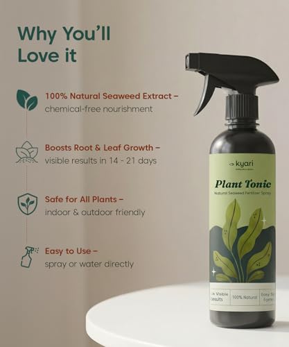 Image of Kyari Plant Tonic 250 ml - Organic Bio-Stimulant & Plant Growth Booster for Indoor & Outdoor Plants - Liquid Plant Food for Home Garden - 100% Natural for Plant Parents