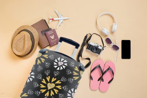 MuchoWow® Koffer - Meisje - Hart - Patronen - Girl - Kids - Kinderen - Past binnen 55x40x20 cm en 55x35x25 cm - Handbagage - Trolley - Fotokoffer - Cabin Size - Print - Image 3