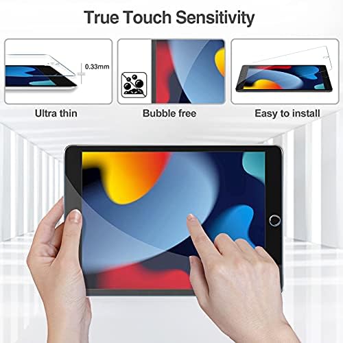 (2 Pack) ProCase Screen Protector for iPad 10.2 Inch 9th / 8th / 7th Generation 2021 2020 2019, Tempered Glass Screen Film Guard for iPad 7 / iPad 8 / iPad 9 -Clear