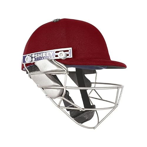 Image of SHREY Cricket Helmet PRO GUARD TITANIUM 2.0 | Adjustable Grill Lightweight Durable Headguard (Maroon, M (58-61 cms))