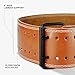 DMoose Weightlifting Belt Genuine Leather for Men and Women, 4 Inch Wide, Adjustable Buckle, 5MM Thick for Weightlifting, Workout, Gym, Squat, Deadlift, Great Lower Back Support (Brown S)